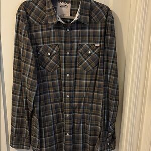 VANS.  Vans vintage western style button down.  Pearl snap shirt.